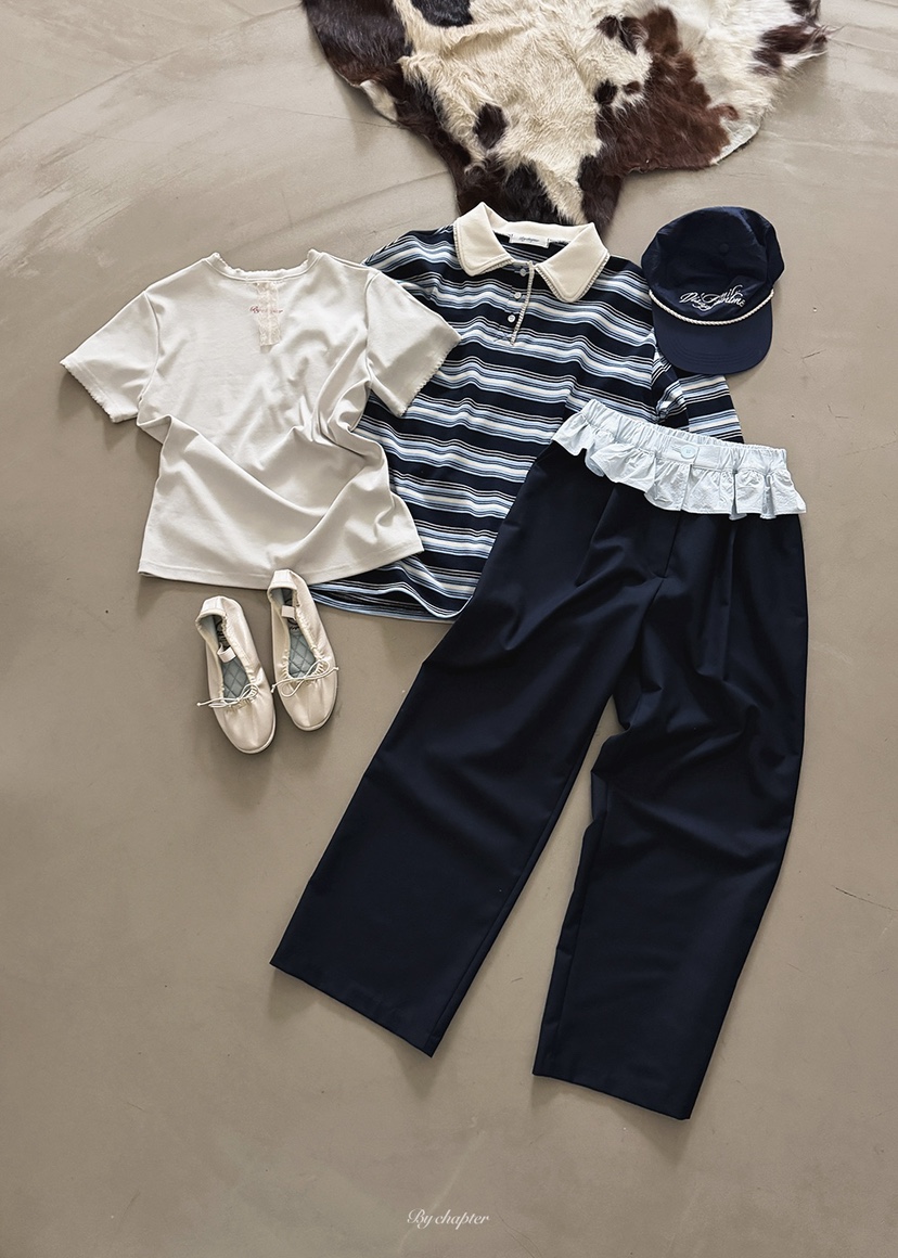 BY CHAPTER韓國直郵㊣女裝新品職業時尚推薦長袖T恤春款紐扣BY Chapter長袖T恤