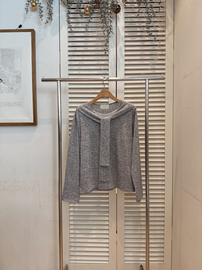 FAVE-L韓國代購㊣女裝新品職業休閑時尚推薦長袖T恤披肩春款FAVE-L長袖T恤圖色2