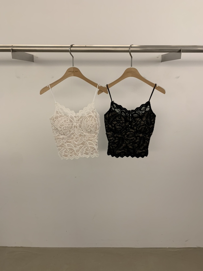 UNDER KEY韓國代購㊣女裝新款熱賣時尚真品休閑吊帶背心蕾絲UNDER KEY吊帶/背心