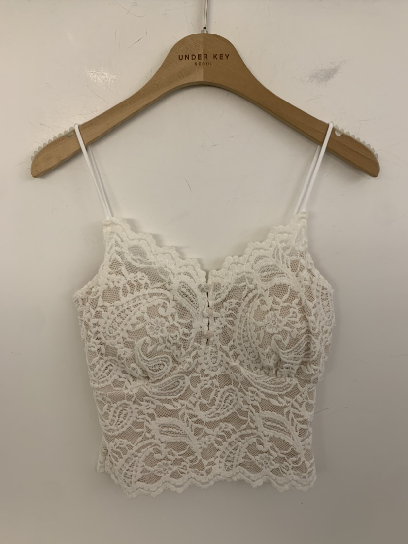 UNDER KEY韓國代購㊣女裝新款熱賣時尚真品休閑吊帶背心蕾絲UNDER KEY吊帶/背心圖色1