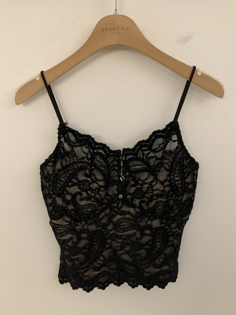 UNDER KEY韓國代購㊣女裝新款熱賣時尚真品休閑吊帶背心蕾絲UNDER KEY吊帶/背心圖色2