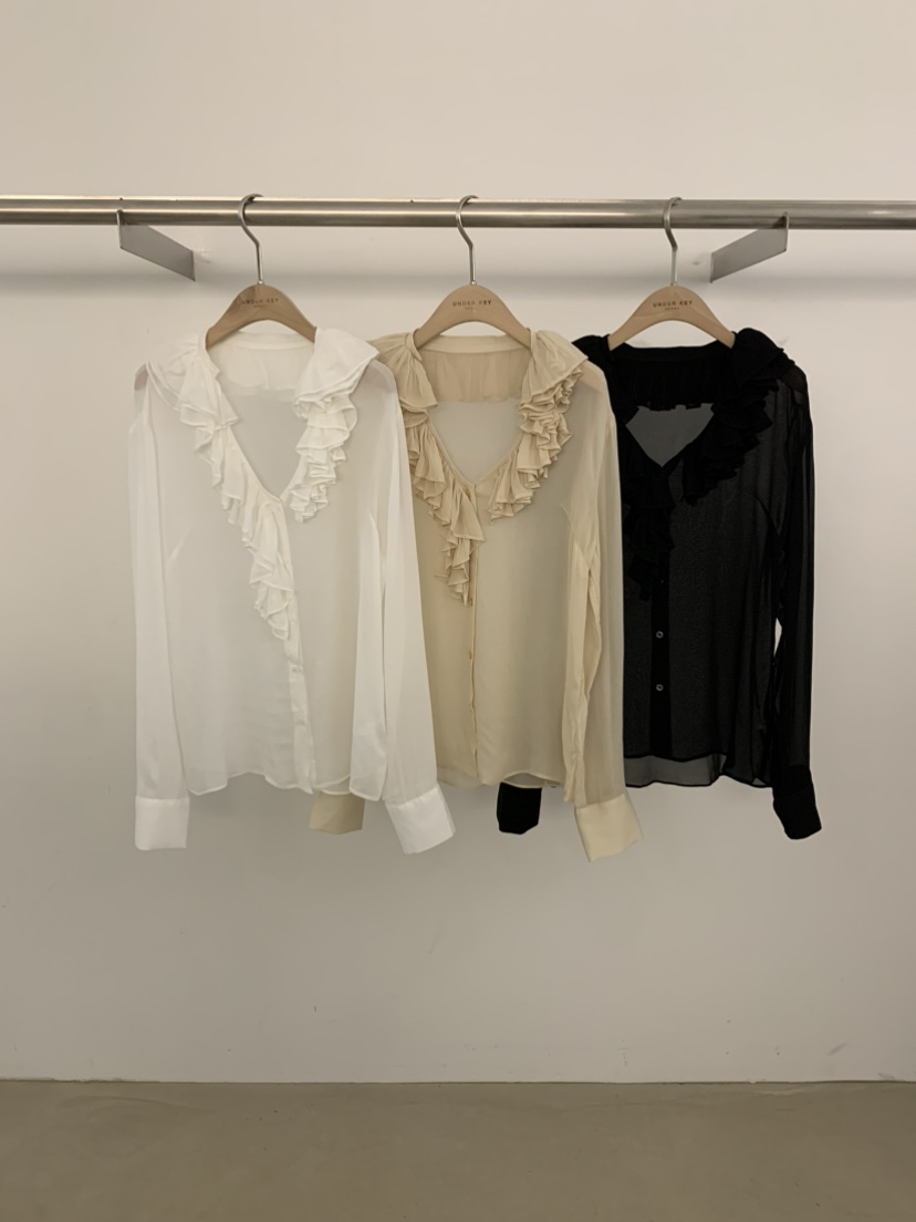 UNDER KEY韓國直郵㊣女士新款熱賣真品人氣襯衫蕾絲衫天絲UNDER KEY襯衫/蕾絲衫