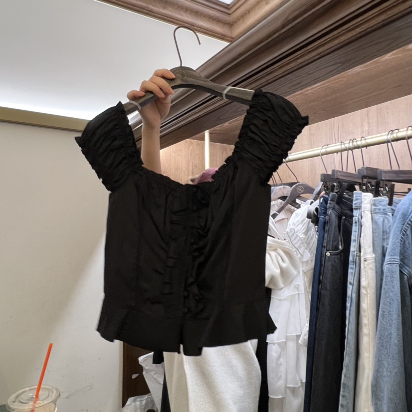 VIRKIN㊣東大門代購女裝新品熱賣時尚職業襯衫蕾絲衫荷葉邊VIRKIN襯衫/蕾絲衫圖色2