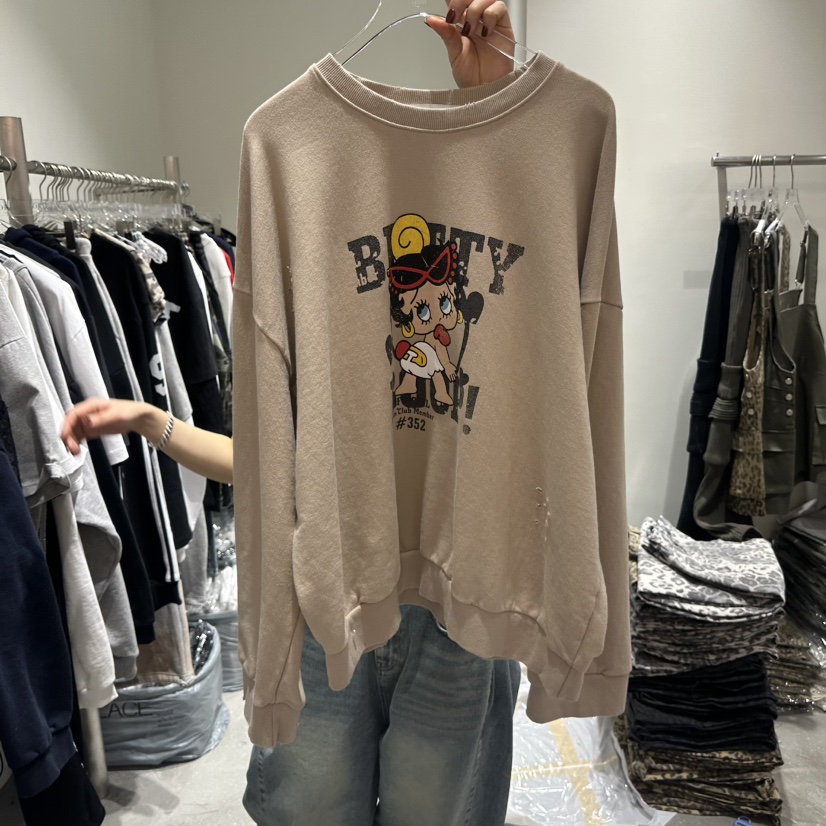 OKIE韓國代購㊣女裝新款休閑26春夏時尚推薦人氣真品衛衣春款OKIE衛衣圖色2