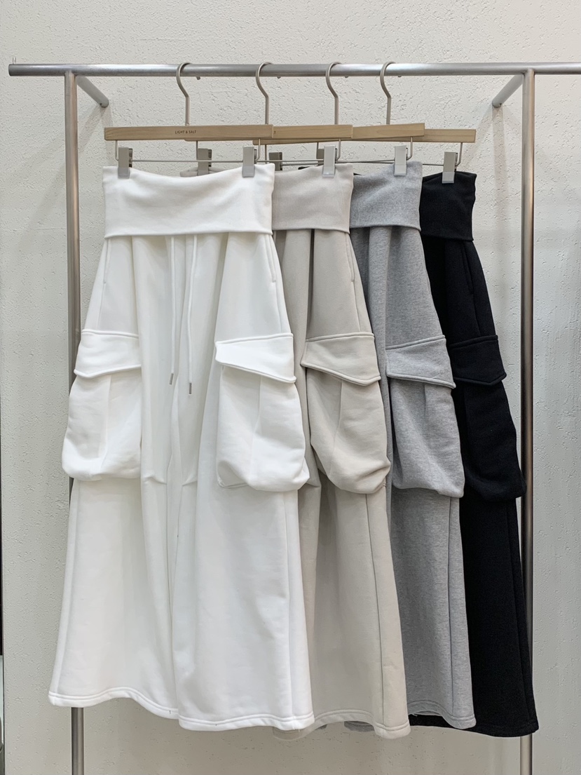 LIGHT AND SALT㊣東大門代購女裝新款推薦休閑褲闊腿褲口袋LIGHT AND SALT休閑褲