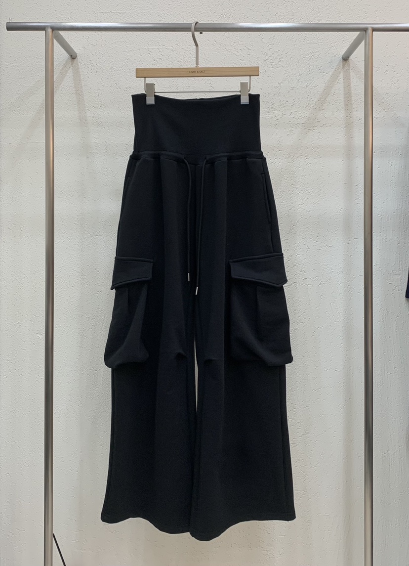 LIGHT AND SALT㊣東大門代購女裝新款推薦休閑褲闊腿褲口袋LIGHT AND SALT休閑褲圖色4