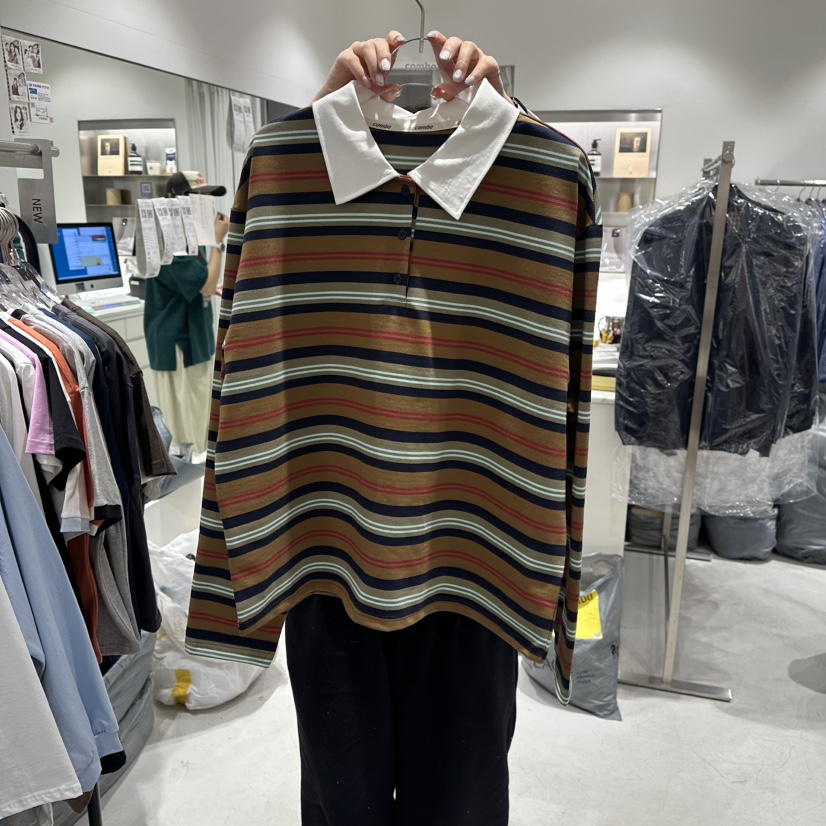 COMBO東大門直郵㊣女士新品休閑26春夏職業人氣長袖T恤春款COM_BO長袖T恤圖色1