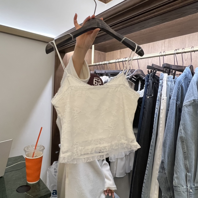 VIRKIN韓國直郵㊣女裝新款真品26春夏人氣休閑吊帶背心蕾絲VIRKIN吊帶/背心
