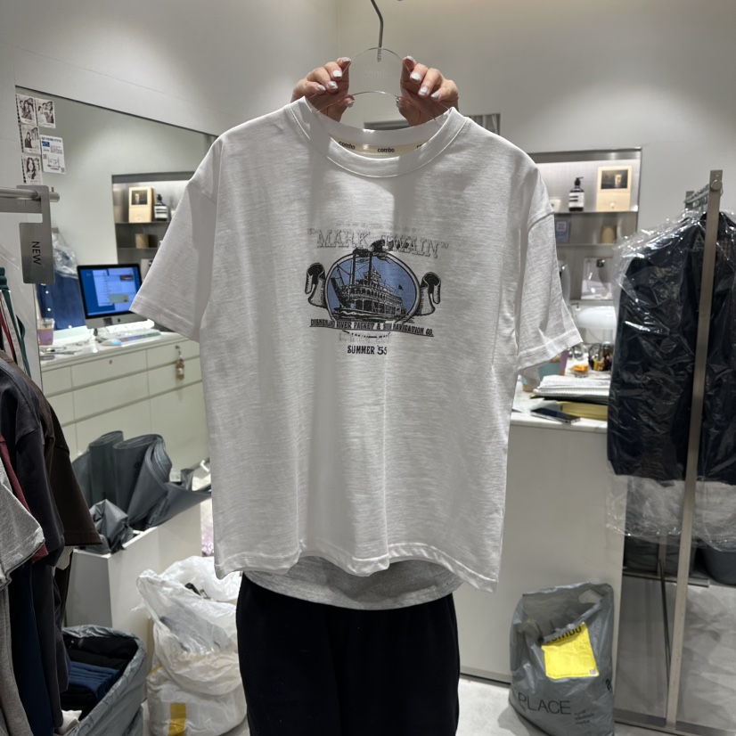 COMBO韓國代購㊣女裝新品真品職業時尚休閑推薦熱賣T恤春款COM_BOT恤圖色1