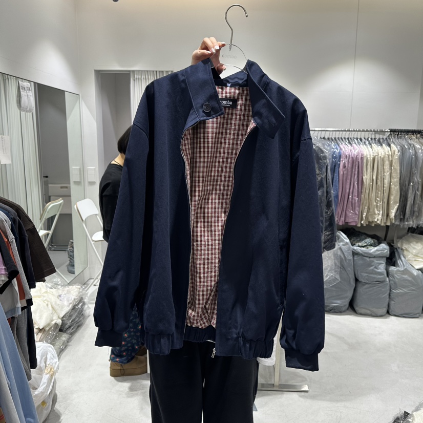 COMBO韓國代購㊣女士新款熱賣職業時尚休閑推薦夾克春款格子COM_BO夾克圖色2
