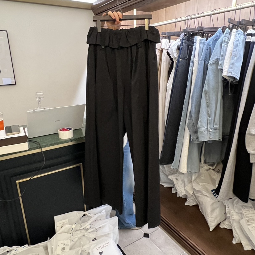 VIRKIN韓國直郵㊣女士新款職業人氣休閑推薦熱賣休閑褲荷葉邊VIRKIN休閑褲圖色3