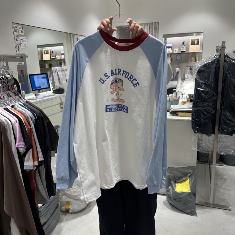 COMBO東大門直郵㊣女士新品真品推薦人氣熱賣休閑長袖T恤春款COM_BO長袖T恤圖色1