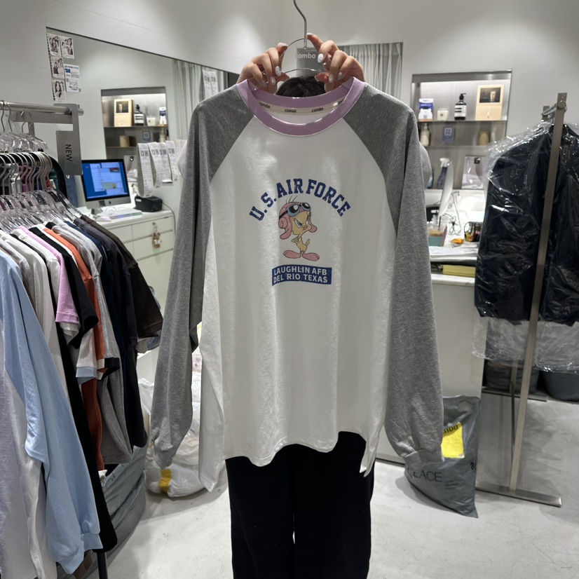 COMBO東大門直郵㊣女士新品真品推薦人氣熱賣休閑長袖T恤春款COM_BO長袖T恤圖色2