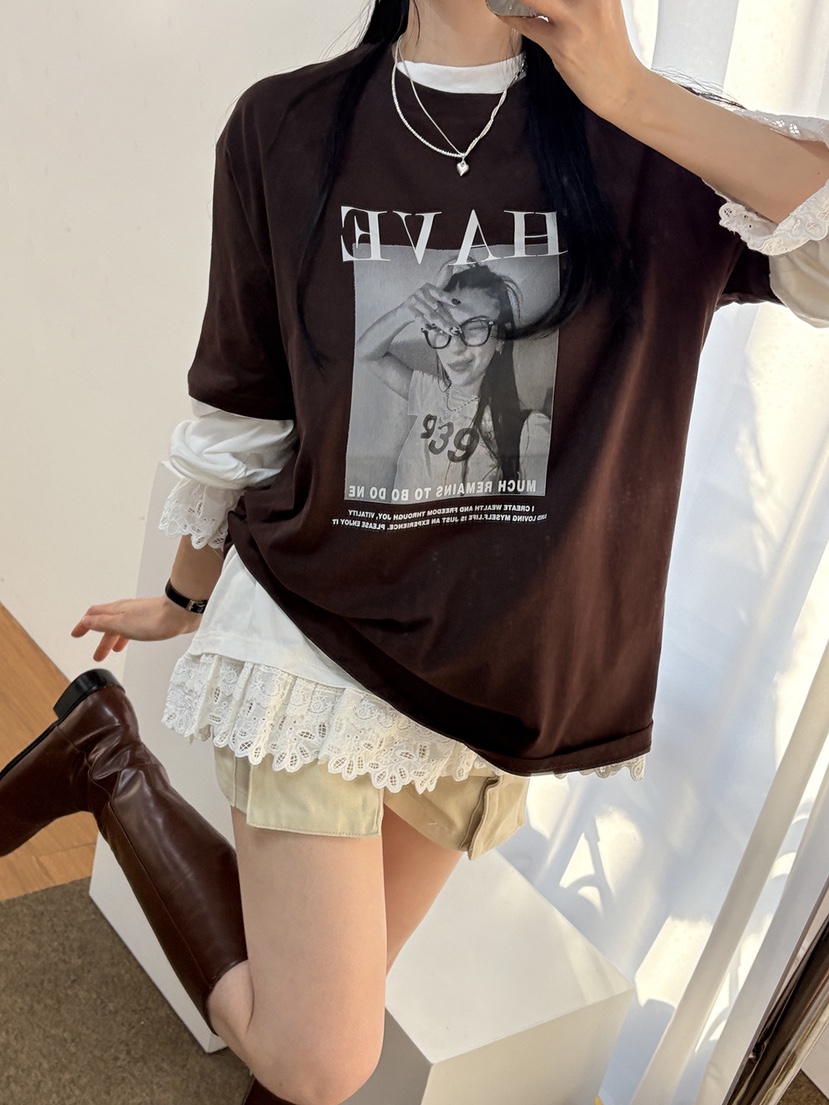 LATTE-P東大門直郵㊣女裝新款時尚真品休閑T恤不含內搭春款LATTE-PT恤圖色3