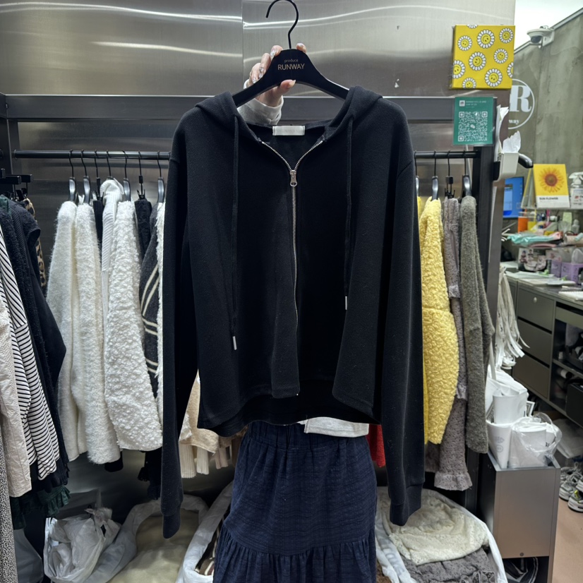RUNWAY-런웨이㊣東大門代購女士新品熱賣衛衣連帽拉鏈衫春款RUNWAY衛衣圖色3