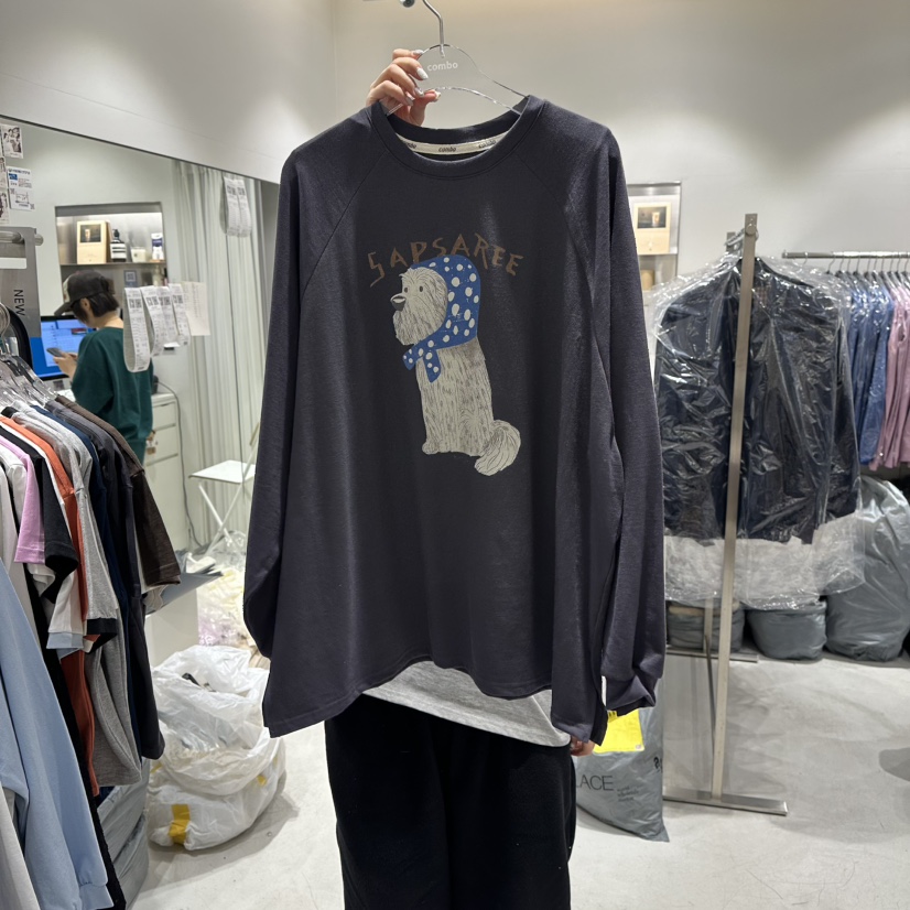 COMBO㊣東大門代購女裝新款人氣時尚休閑26春夏長袖T恤春款COM_BO長袖T恤圖色2