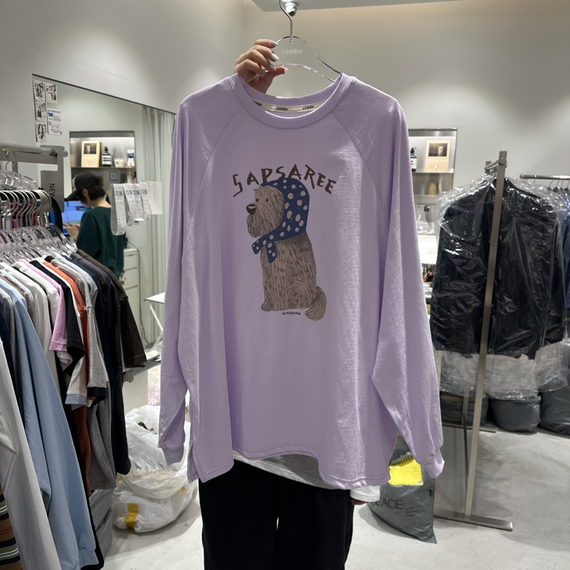 COMBO㊣東大門代購女裝新款人氣時尚休閑26春夏長袖T恤春款COM_BO長袖T恤圖色3