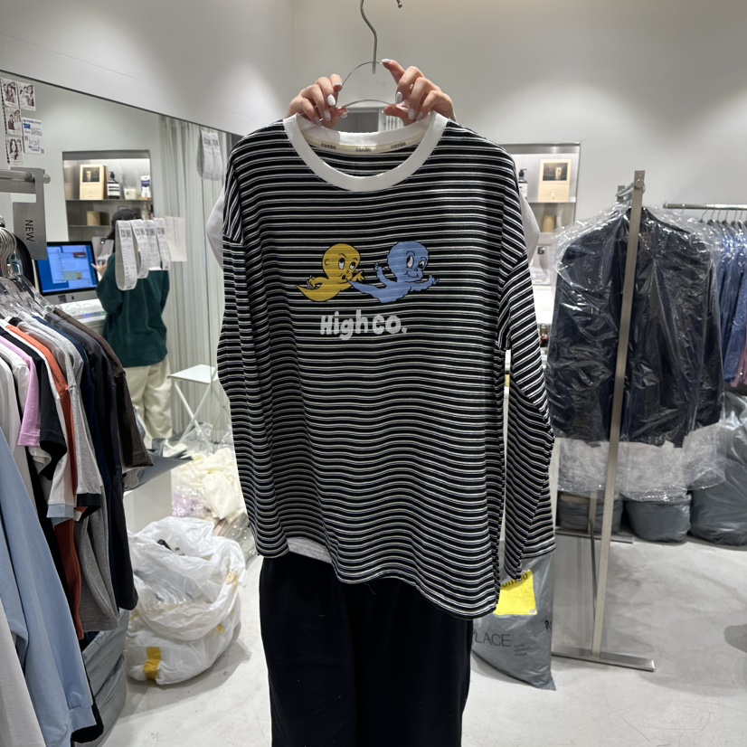 COMBO韓國代購㊣女士新品休閑時尚26春夏推薦職業長袖T恤春款COM_BO長袖T恤圖色2