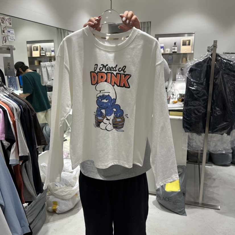 COMBO㊣東大門實拍女裝新品時尚熱賣真品26春夏長袖T恤春款COM_BO長袖T恤圖色1