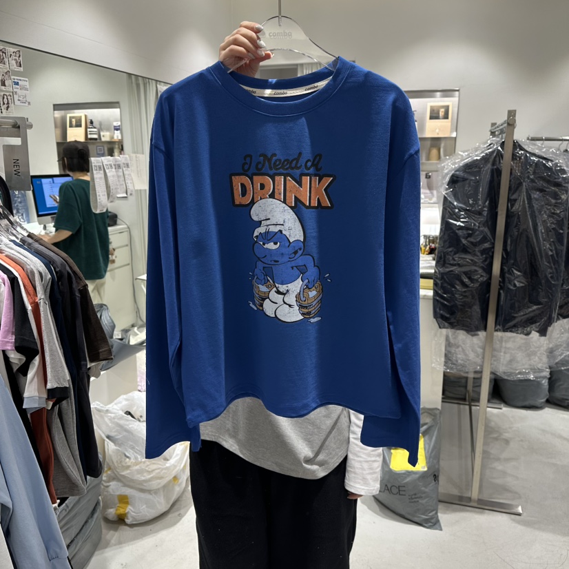 COMBO㊣東大門實拍女裝新品時尚熱賣真品26春夏長袖T恤春款COM_BO長袖T恤圖色2