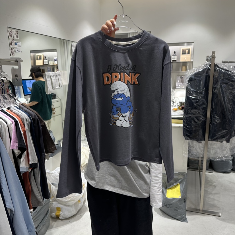 COMBO㊣東大門實拍女裝新品時尚熱賣真品26春夏長袖T恤春款COM_BO長袖T恤圖色3