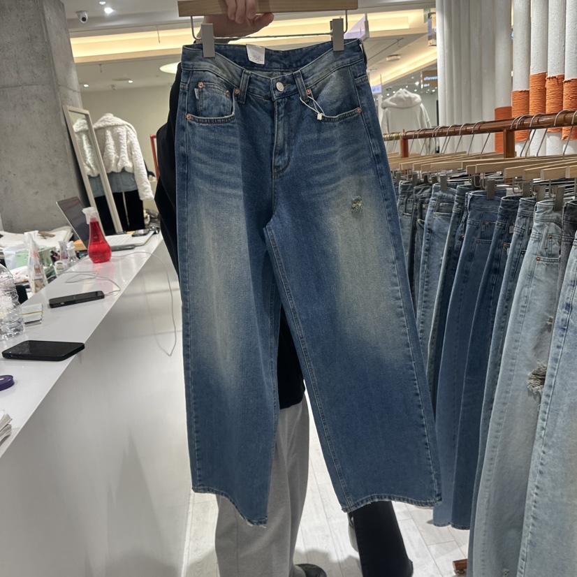 GRAYMELLOW韓國直郵㊣女士新品休閑職業26春夏真品牛仔褲春款GRAYMELLOW牛仔褲圖色1