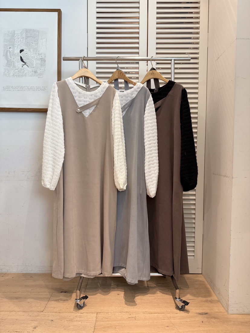 FAVE-L韓國直郵㊣女裝新款人氣熱賣真品推薦連衣裙假兩件春款FAVE-L連衣裙