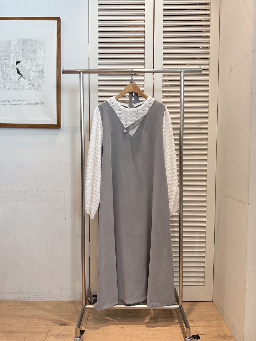 FAVE-L韓國直郵㊣女裝新款人氣熱賣真品推薦連衣裙假兩件春款FAVE-L連衣裙圖色2