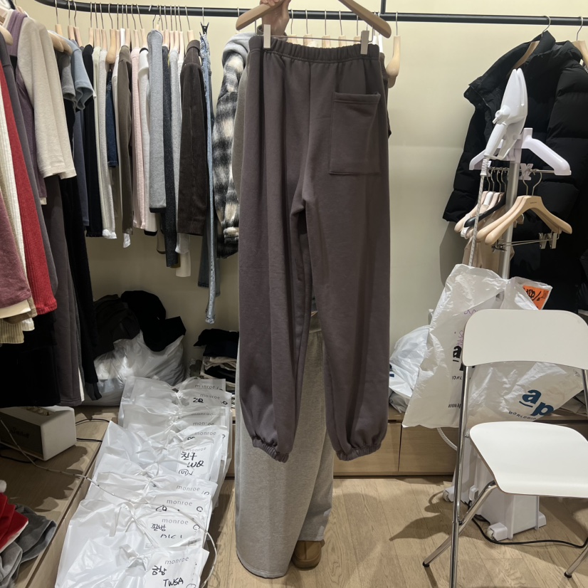 MEMOIRE韓國代購㊣女士新款熱賣時尚休閑人氣推薦休閑褲加絨MEMOIRE休閑褲