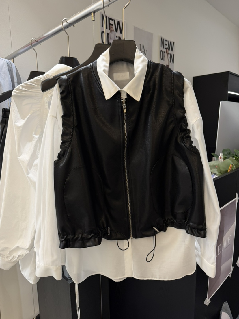 LE AVE韓國代購㊣女士新款真品職業熱賣休閑推薦馬甲不含內搭LE AVE馬甲圖色1