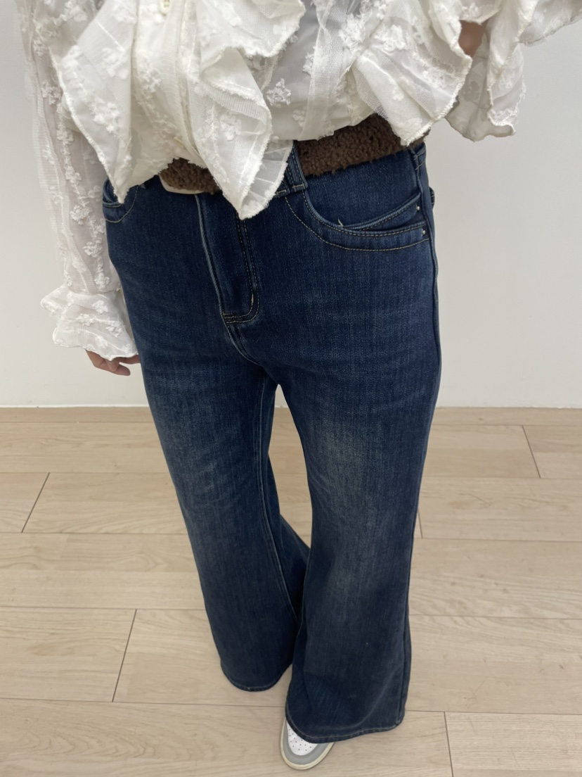 MILLIMETER東大門直郵㊣女裝新品熱賣職業牛仔褲不含腰帶喇叭MILLIMETER/MGML牛仔褲