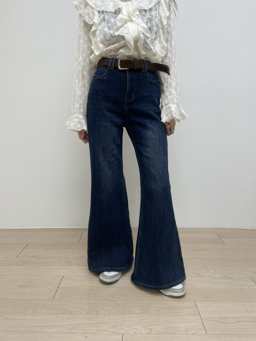 MILLIMETER東大門直郵㊣女裝新品熱賣職業牛仔褲不含腰帶喇叭MILLIMETER/MGML牛仔褲