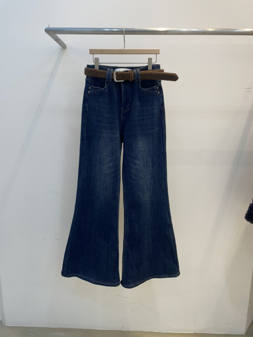 MILLIMETER東大門直郵㊣女裝新品熱賣職業牛仔褲不含腰帶喇叭MILLIMETER/MGML牛仔褲圖色1
