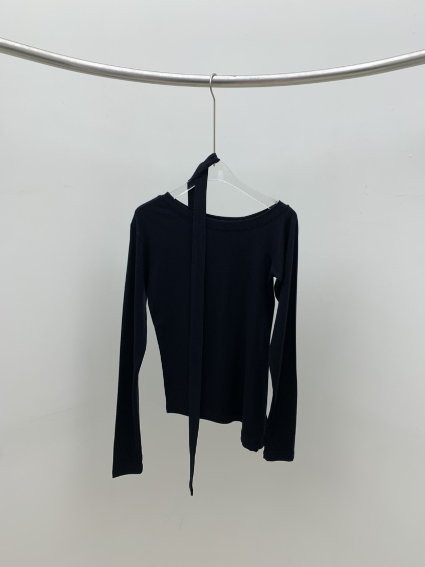 SEOLO韓國直郵㊣女裝新品熱賣休閑職業26春夏長袖T恤含脖帶圍巾Seolo seoul長袖T恤圖色1