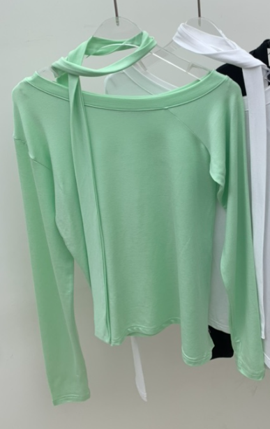 SEOLO韓國直郵㊣女裝新品熱賣休閑職業26春夏長袖T恤含脖帶圍巾Seolo seoul長袖T恤圖色4