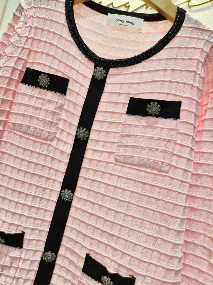 BLING BLING-S/RICO韓國直郵㊣女士新款人氣針織衫華夫格BLING BLING-S/RICO針織衫