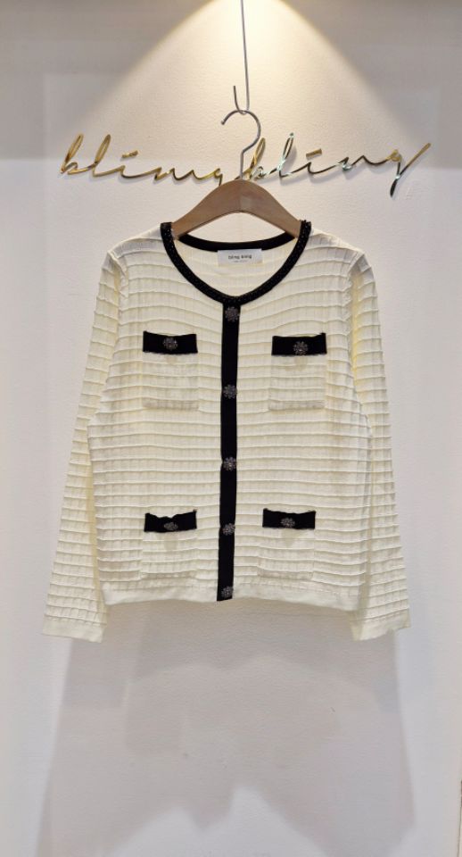 BLING BLING-S/RICO韓國直郵㊣女士新款人氣針織衫華夫格BLING BLING-S/RICO針織衫圖色1