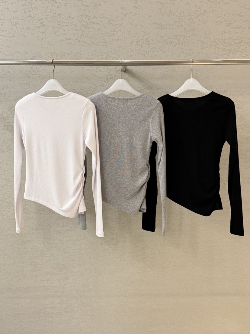 PLAYBUTTON-P㊣東大門實拍女裝新品時尚休閑職業26春夏長袖T恤PLAYBUTTON長袖T恤