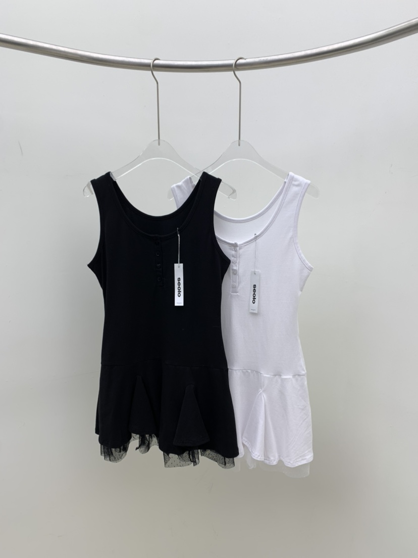 SEOLO韓國代購㊣女士新款時尚推薦職業真品人氣26春夏連衣裙蕾絲Seolo seoul連衣裙