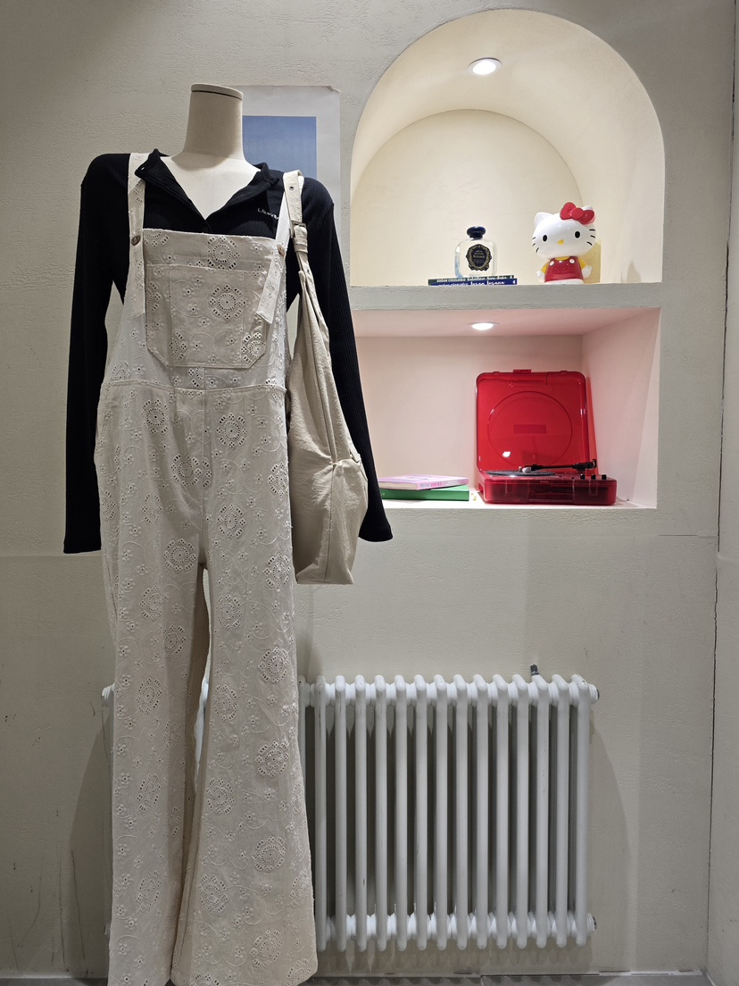 LIKEVAM㊣東大門代購女士新款真品休閑職業26春夏背帶褲鏤空LIKEVAM背帶褲