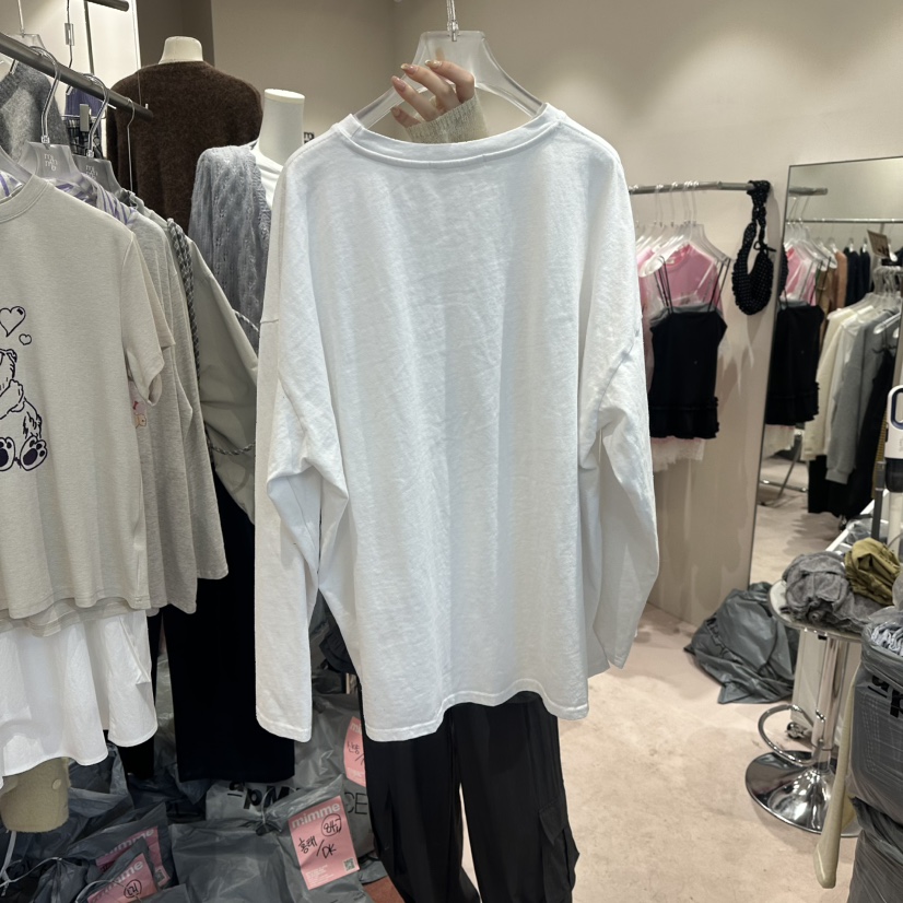 MIMME/LOOKK韓國代購㊣女裝新品26春夏推薦長袖T恤春款格紋MIMME/LOOKK長袖T恤