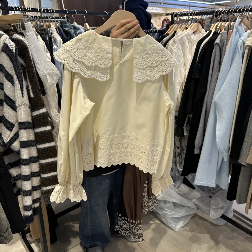 DREAM GIRIS/HOT PLACE韓國代購㊣女裝新品26春夏襯衫蕾絲衫DREAM GIRIS/HOT PLACE襯衫/蕾絲衫