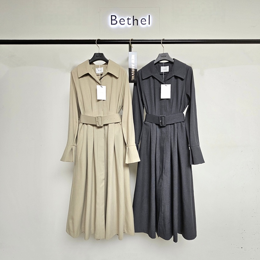 BETHEL㊣東大門實拍女士新款熱賣時尚26春夏連衣裙含腰帶春款BETHEL連衣裙