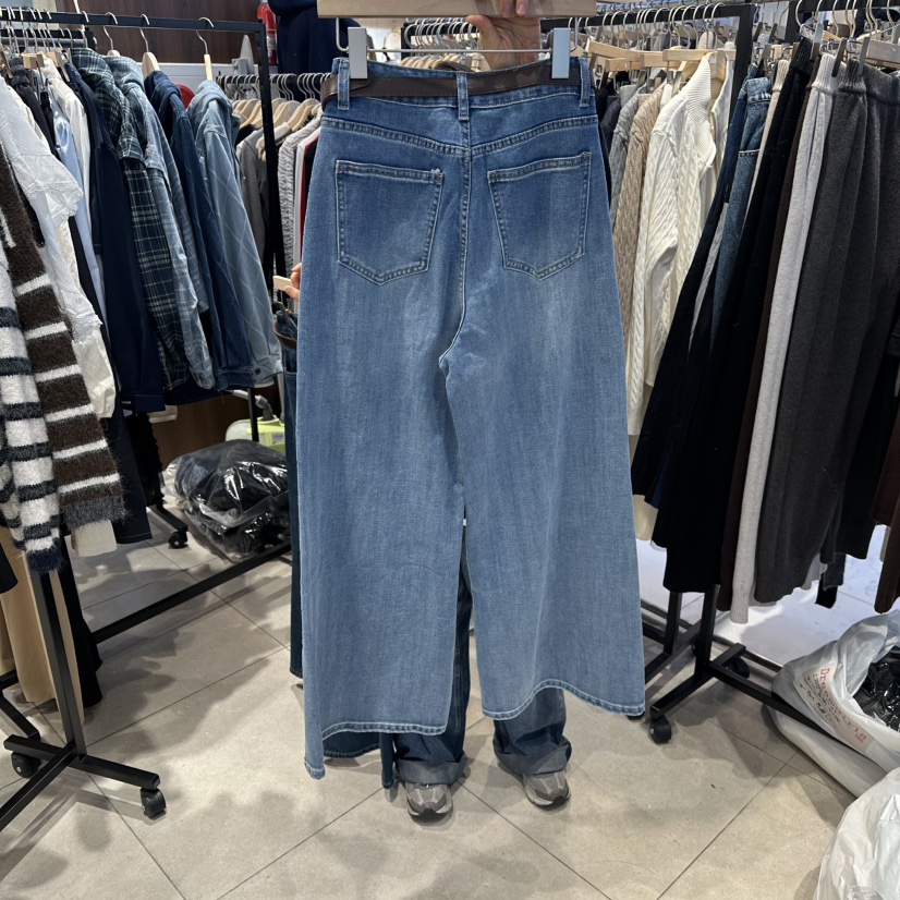 DREAM GIRIS/HOT PLACE東大門直郵㊣女士新款休閑牛仔褲不含腰帶直筒褲DREAM GIRIS/HOT PLACE牛仔褲