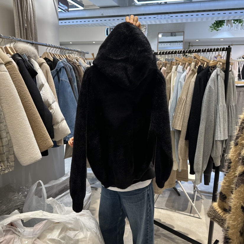 DREAM GIRIS/HOT PLACE㊣東大門實拍女裝新品職業衛衣口袋貂皮DREAM GIRIS/HOT PLACE衛衣