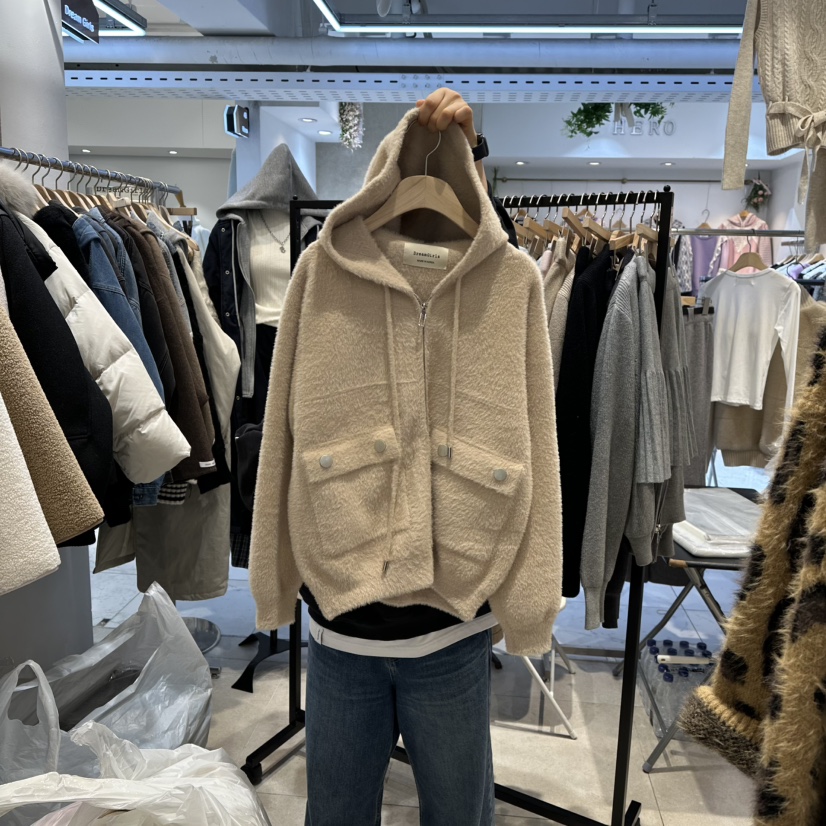 DREAM GIRIS/HOT PLACE㊣東大門實拍女裝新品職業衛衣口袋貂皮DREAM GIRIS/HOT PLACE衛衣圖色3