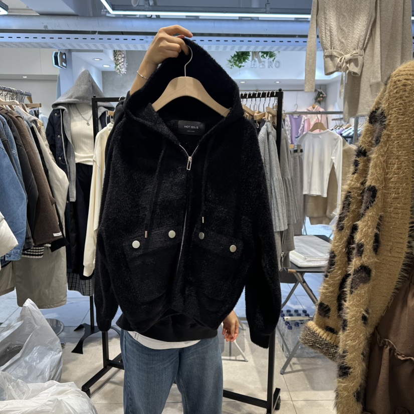 DREAM GIRIS/HOT PLACE㊣東大門實拍女裝新品職業衛衣口袋貂皮DREAM GIRIS/HOT PLACE衛衣圖色4