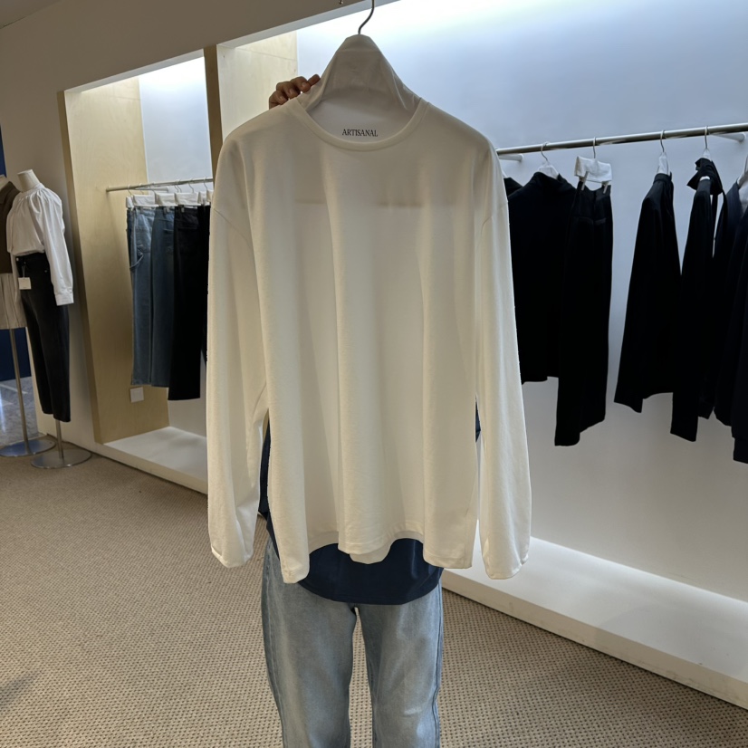 ARTISANAL韓國直郵㊣女士新品時尚推薦職業長袖T恤春款褶裥ARTISANAL長袖T恤圖色1