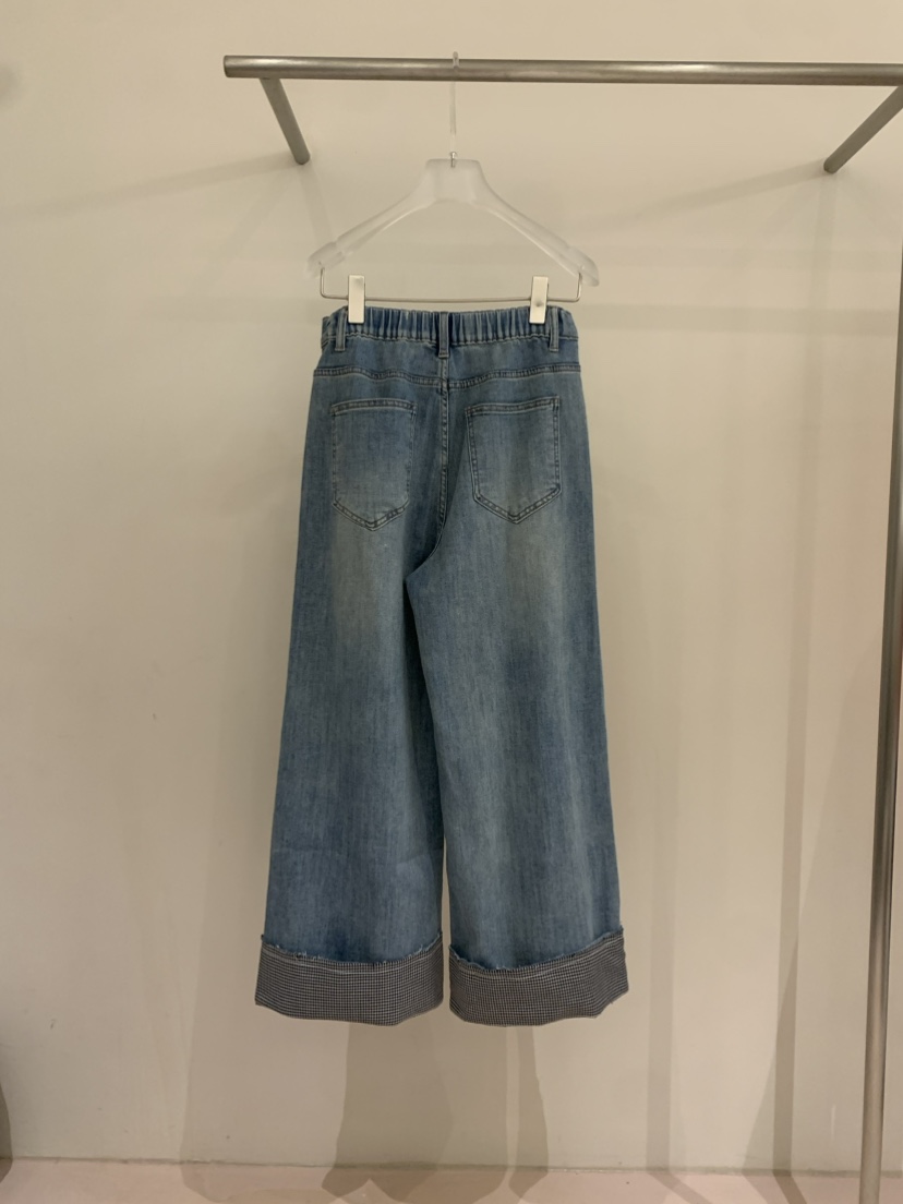 MIMME/LOOKK㊣東大門代購女裝新款26春夏人氣牛仔褲春款格紋MIMME/LOOKK牛仔褲