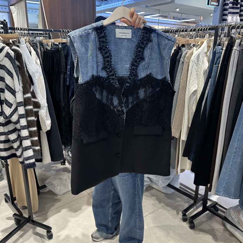 DREAM GIRIS/HOT PLACE㊣東大門代購女士新品時尚馬甲蕾絲DREAM GIRIS/HOT PLACE馬甲圖色1